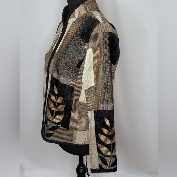 Coldwater Creek Full Zip Ribbed Mock Neck Cropped Fall Jacket/Blazer - Size PS - Picture 3 of 5